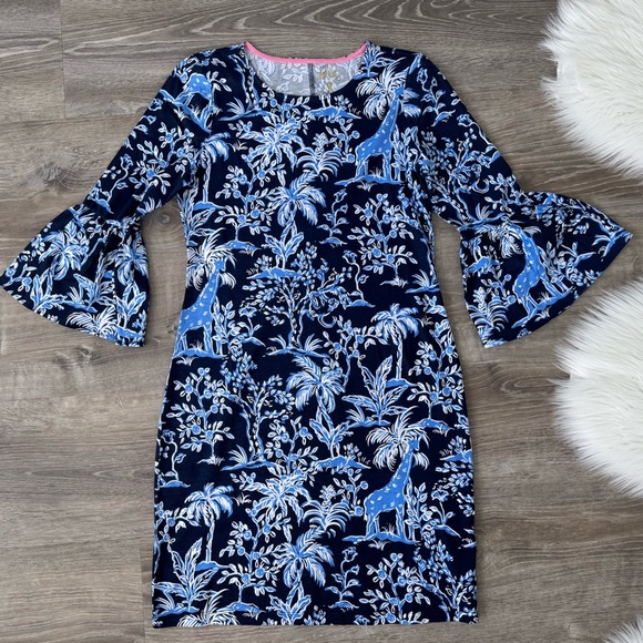 💙🩵LILLY PULITZER Rozaline Dress Color: 
Low Tide Navy Tall Tales Size Small - Picture 1 of 8